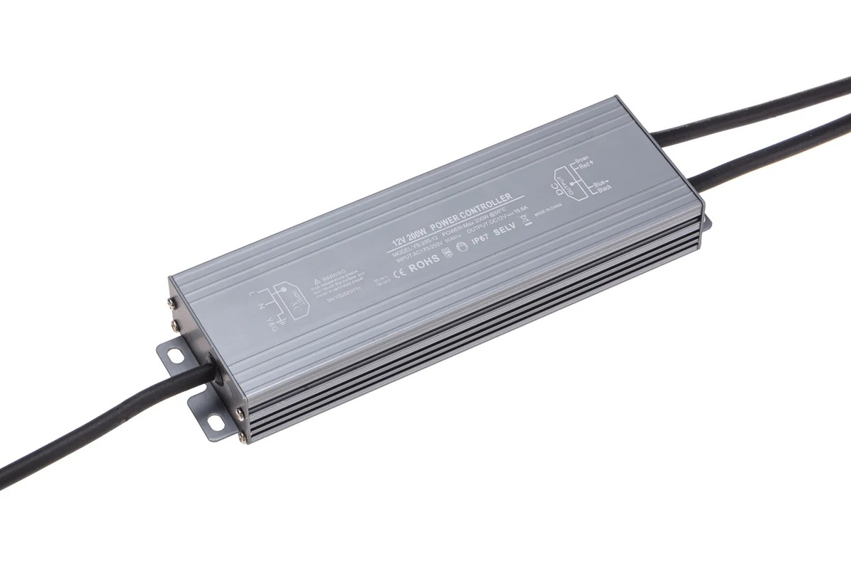 

Блок питания Rexant 200-1002 12В, 200Вт с проводами, влагозащищенный IP67, 200-1002