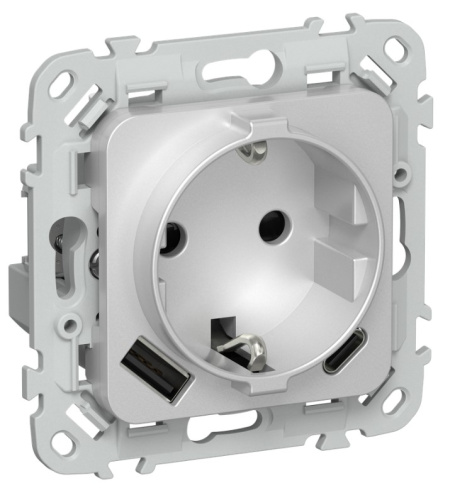 Изображение товара IEK FI-R14-16-1-U22-020-K47: розетка с заземлением, IP20, латунь/металл