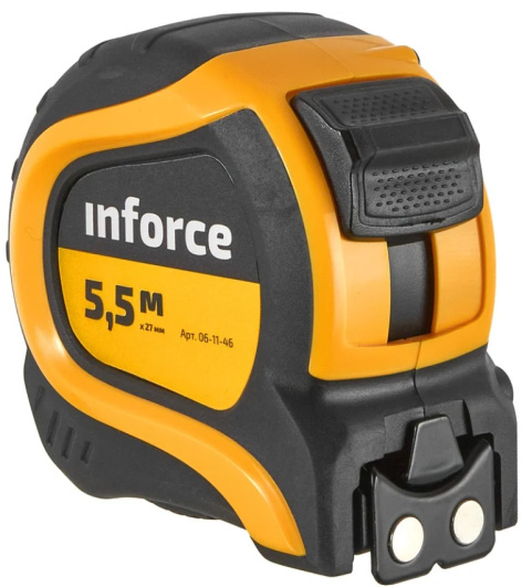 Изображение товара Рулетка Inforce 06-11-46 Строительная 5.5 м с магнитным зацепом