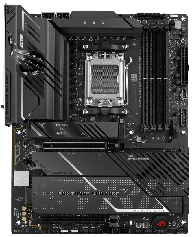 

Материнская плата ATX ASUS ROG STRIX X870E-H GAMING WIFI7 90MB1M90-M0EAY0 (AM5, AMD X870, 4*DDR5, 4*SATA, 4*M.2, 8*USB 3.2, 6*USB4, 2*USB Type-C, 2*PC, ROG STRIX X870E-H GAMING WIFI7