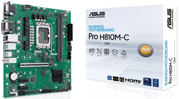 Изображение товара Материнская плата ASUS PRO H810M-C-CSM для процессоров Intel