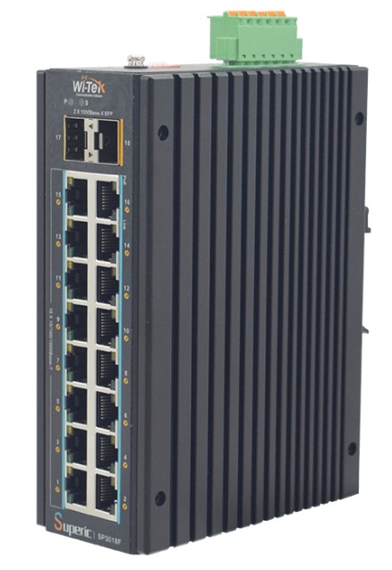 

Коммутатор неуправляемый Wi-Tek SP3018F промышленный, PoE, 16GE+2SFP, SP3018F