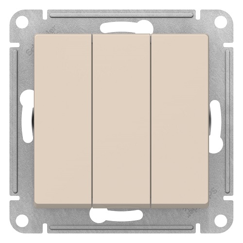 

Выключатель Schneider Electric ATN000231 AtlasDesign, 3-клавишный, сх.1+1+1, 10АХ, механизм, бежевый, ATN000231