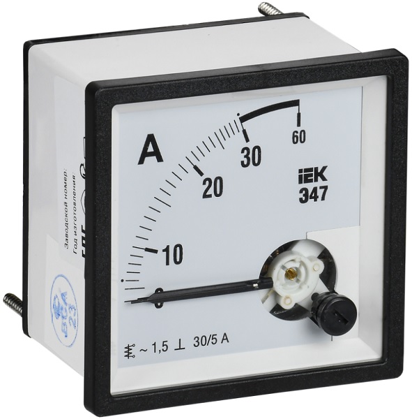 

Амперметр IEK IPA10-6-0030-E Э47 30/5А кл. точн. 1,5 72х72мм, IPA10-6-0030-E