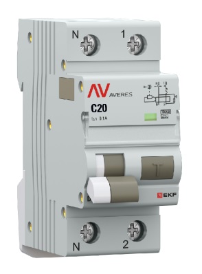 

Автомат дифференциальный EKF rcbo10-1pn-20C-100-a-av DVA-10 1P+N 20А (C) 100мА (A) 10кА AVERES, rcbo10-1pn-20C-100-a-av
