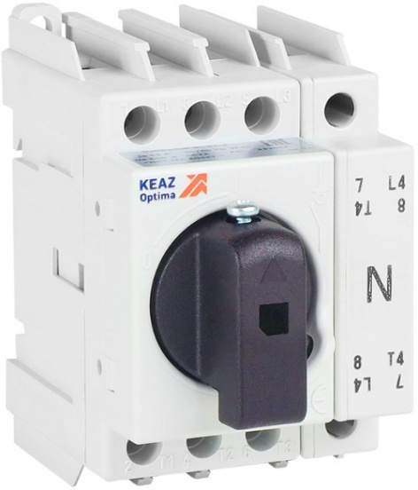 Изображение товара Выключатель-разъединитель КЭАЗ 332074 4-полюсный модульный до 690 В