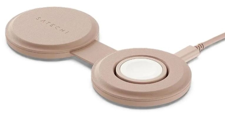 

Зарядное устройство беспроводное Satechi ST-QTG21R Qi2 OntheGo 2-in-1, нежно-розовый, ST-QTG21R