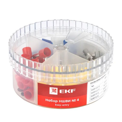 Изображение товара Набор наконечников EKF nabor-nshvi-4 для электрических проводов