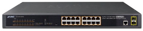 

Коммутатор PoE Planet GS-4210-16P2S IPv6/IPv4, 16-Port Managed 802.3at POE+ Gigabit Ethernet Switch + 2-Port 100/1000X SFP (220W), GS-4210-16P2S