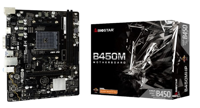

Материнская плата mATX Biostar B450MHP (AM4, B450, 2*DDR4 (3200), 4*SATA 6G RAID, 3*PCIE, Glan, VGA, HDMI, 2*USB 3.2, 4*USB 2.0) RTL, B450MHP