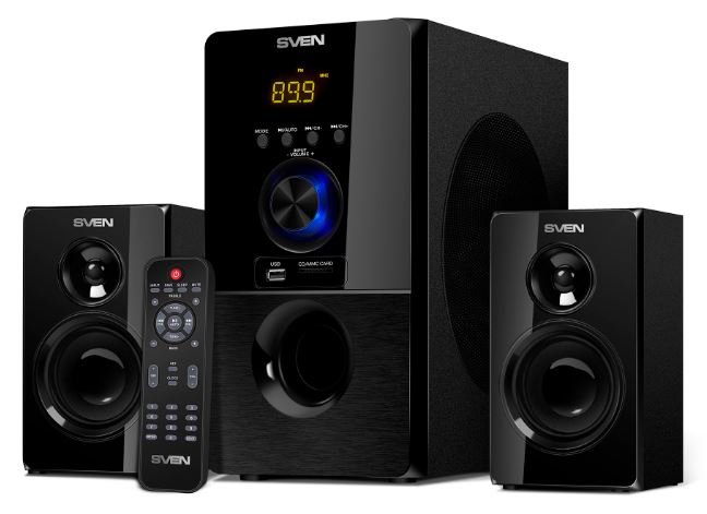 

Портативная акустика 2.1 Sven MS-2050 SV-013233 черная (55 Вт, Bluetooth, пульт, дисплей, FM, USB, SD), MS-2050