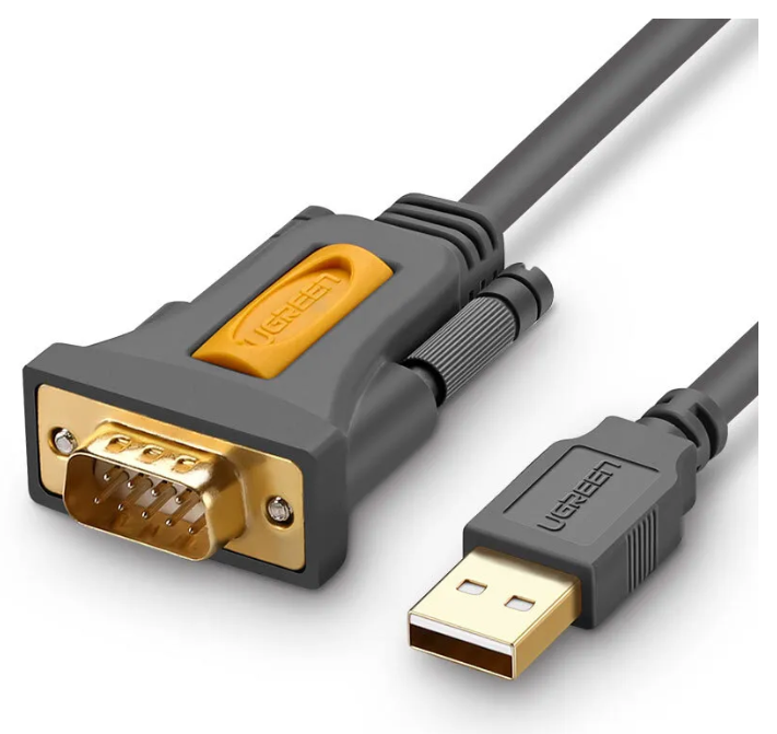 

Кабель UGREEN CR104 20211_ USB 2.0 A/DB9 RS-232, 1,5м, темно-серый, CR104