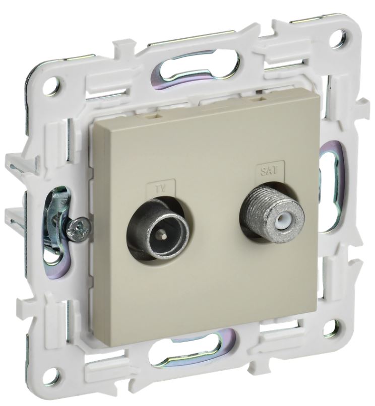 

Розетка телевизионная IEK SK-AF20-O-K10 SKANDY TV+SAT SK-A13B Бежевый, SK-AF20-O-K10