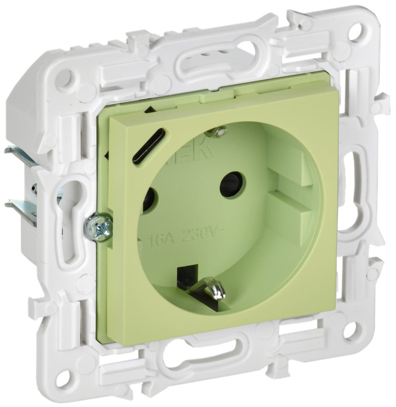 

Розетка с заземлением IEK SK-R14-16-U14-018-K06 SKANDY с защитными шторками 16А с USB C 18Вт SK-R17M мятная, SK-R14-16-U14-018-K06