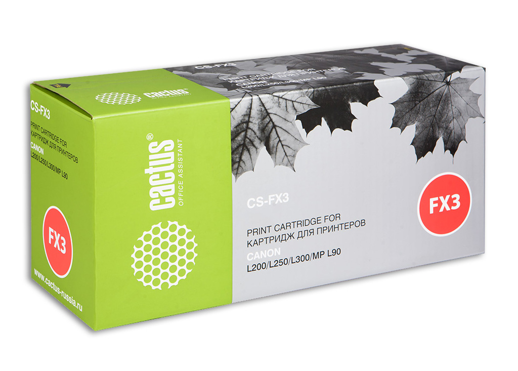 

Картридж Cactus CS-FX3 для принтеров CANON L200/L250/L300/MP L90,чёрный 2700 стр., CS-FX3