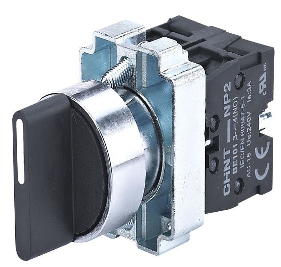 

Переключатель CHINT 575425 NP2-BD51, 3 положения возвратом, 1НО, IP40 (R), 575425