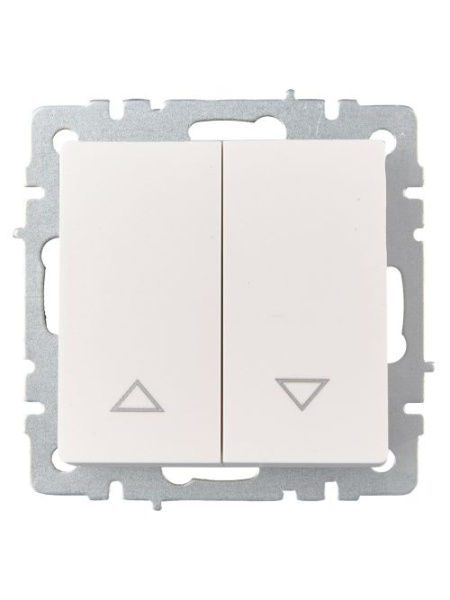 Изображение товара Двухклавишный выключатель для жалюзи IEK BR-V15-0-10-K36 встраиваемый белый