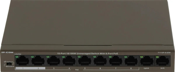 фото Коммутатор неуправляемый IP-Com F1110P-8-63W в Омске