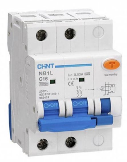 

Автомат дифференциальный CHINT 205086 NB1L 2P B32 30мА тип AC 10кА (54mm) (R), 205086
