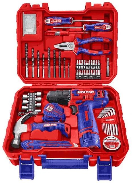 

Набор EMTOP EEDK09601 инструментов с шуруповертом (96 предметов), EEDK09601