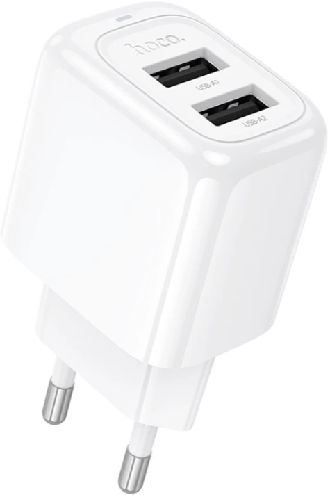 

Зарядное устройство сетевое Hoco CS51A Surplus 6942007631419 2 USB, 2.4A, цвет: белый (1/30/180), CS51A Surplus