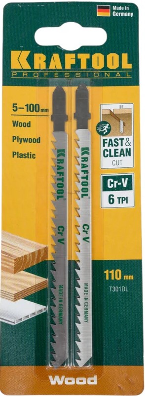 

Полотно Kraftool 159512-4 по дереву, ДСП, ДВП для эл/лобзика, T301СD, EU, шлифованное, Cr-V, чистый рез, шаг 4мм., 110мм., 2шт., 159512-4