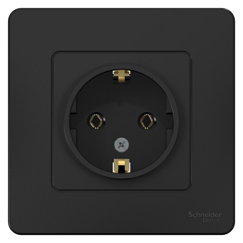 

Розетка Schneider Electric BLNRS001016 с/з без шторок, 16А, 250В Антрацит внутр, BLNRS001016