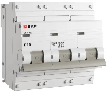 

Автоматический выключатель EKF mcb47100-3-10D-pro 3P 10А (D) 10kA ВА 47-100 PROxima, mcb47100-3-10D-pro