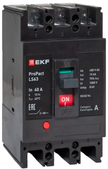 фото Автоматический выключатель в литом корпусе  EKF mccb-63-15-3-40-ls