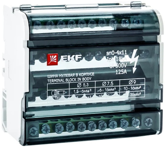 

Шина EKF sn0-4x11 нулевая в корпусе 4х11, sn0-4x11