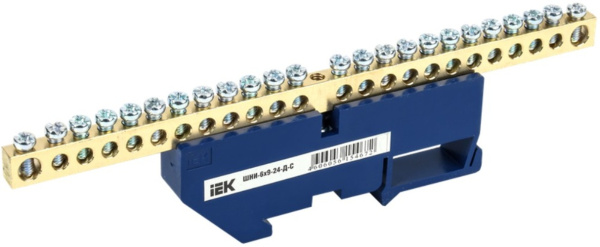 Изображение товара Шина N ноль IEK ШНИ-6х9-24-Д-С - монтажный элемент для электросоединений