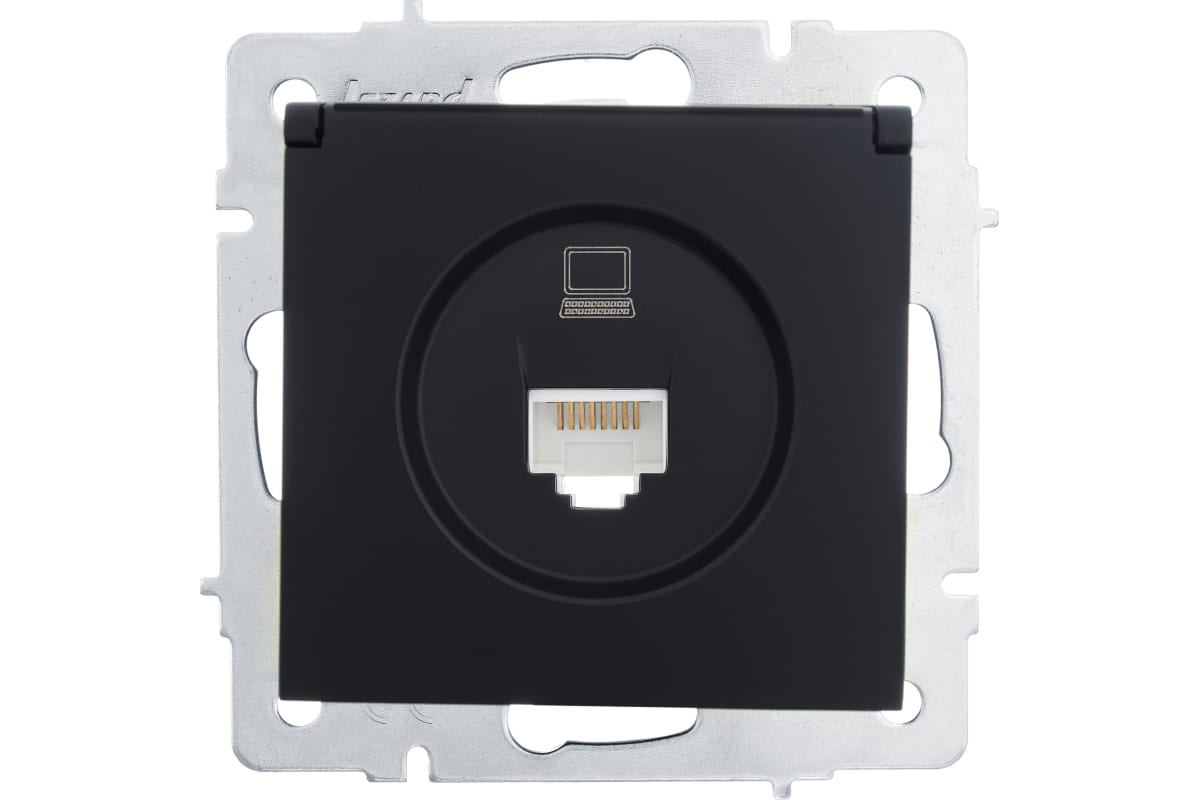 

Розетка компьютерная Lezard 742-4288-139 1-м СП Vesna механизм, черный бархат, 742-4288-139