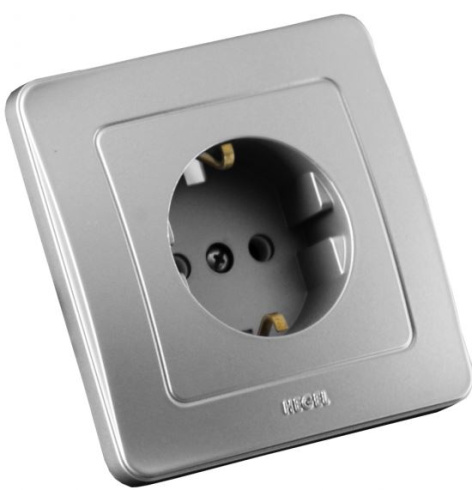 Изображение товара Розетка с заземлением HEGEL РС16-312-06 надежное подключение