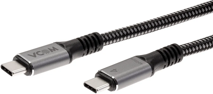 

Кабель интерфейсный Type C-Type C VCOM CU540M-1.2M M-M, 5K/60Hz, 40Gb/s, PD 100W, 5A, 1.2м, CU540M-1.2M