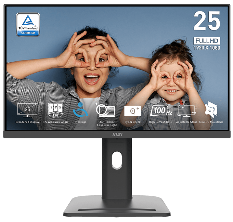 

Монитор 24,5" MSI PRO MP253P 9S6-3PC79H-055 1920x1080 LED, 16:9, IPS, 250cd, 1000:1, 100M:1, 4ms, 178/178, DP, HDMI, VGA, audio, 100Hz, Speakers, tilt, PRO MP253P