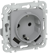 фото Розетка с заземлением  IEK FI-R14-16-1-U21-D31-K03
