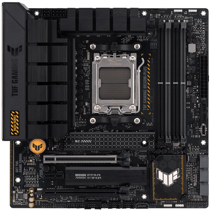 

Материнская плата ASUS TUF GAMING B650M-PLUS (AM5, AMD B650, 4*DDR5 (6400), 4*SATA 6G RAID, 2*M.2, 3*PCIE, 2.5Glan, HDMI, DP, USB Type-C, 3*USB 3.2, 4, TUF GAMING B650M-PLUS