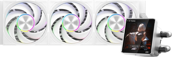 Изображение товара Система охлаждения PCCooler DT360 ARGB Display WH с яркой подсветкой и мощностью 300 Вт