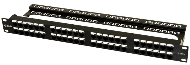 

Патч-панель SNR SNR-UD-1U48-5E-H 19" неэкранированная, 1U, 48 портов, cat.5e, горизонтальная заделка, SNR-UD-1U48-5E-H