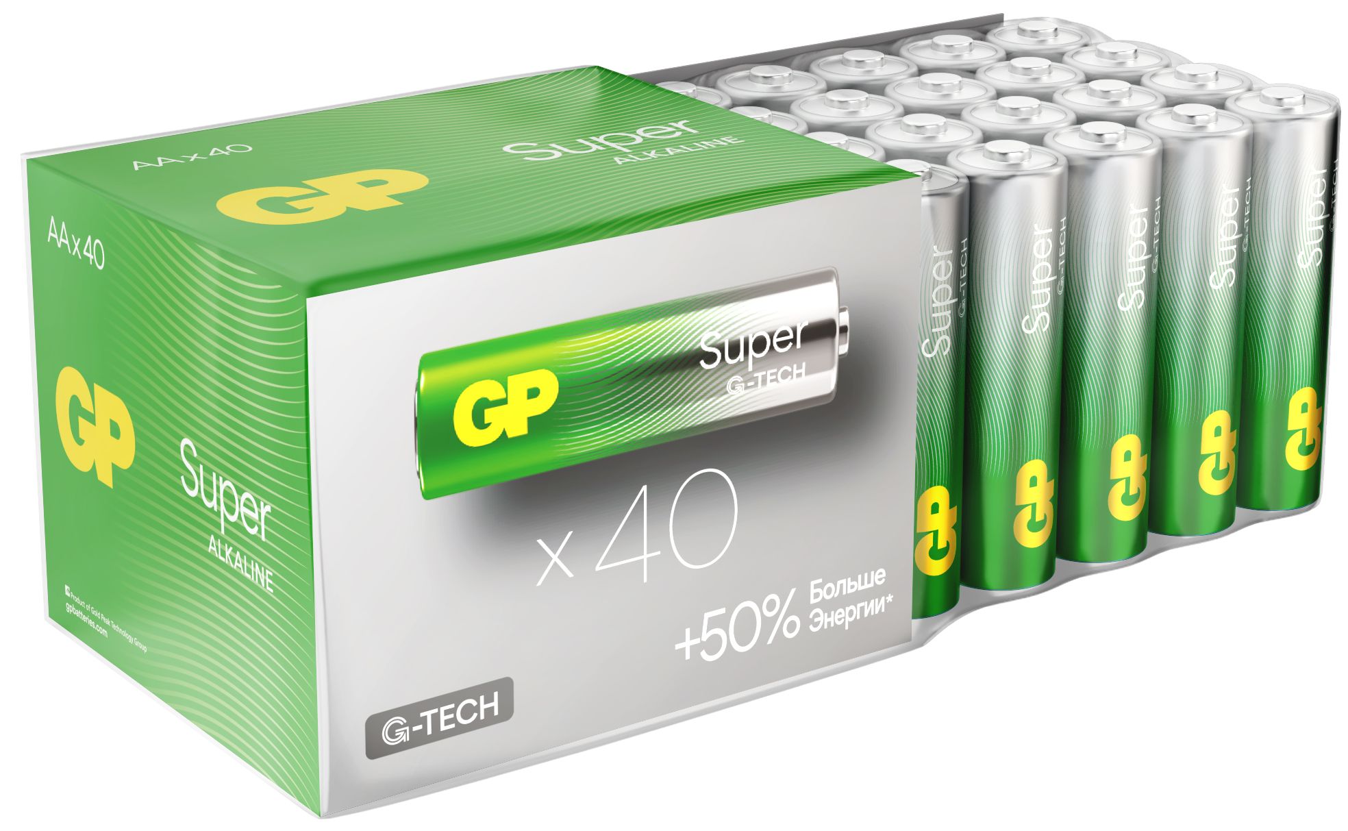 

Батарейка GP Super Alkaline 15A LR6 15A-B40 1.5V, 40шт, size AA, Super Alkaline 15A LR6