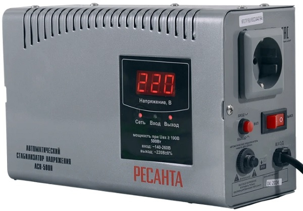 Изображение товара Стабилизатор напряжения Ресанта АСН-500 Н для защиты техники 140-260 В