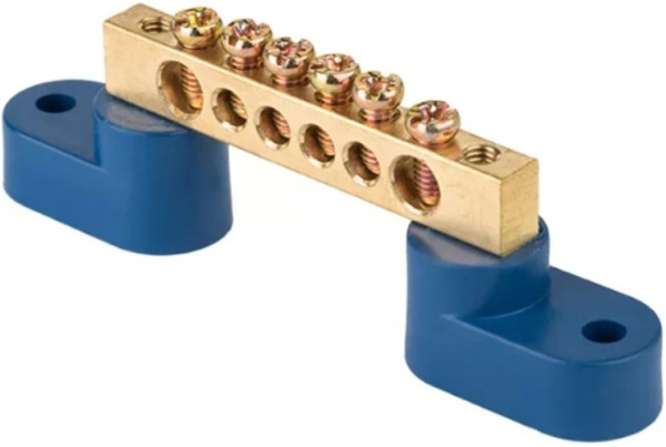 Изображение товара Шина EKF sn0-125-06-2 для нулевых и заземляющих проводников, латунь