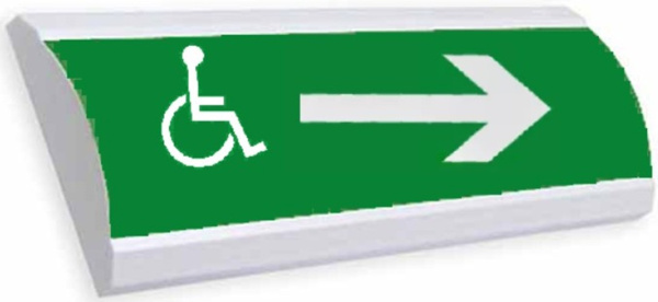 Изображение товара Светоуказатель ЛЮКС-24 "Инвалидная коляска стрелка вправо" с сменными надписями
