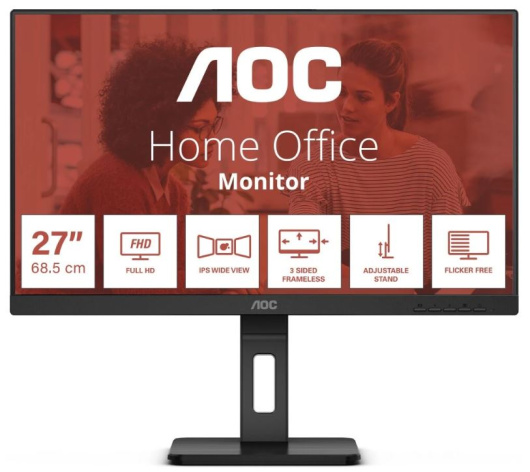 Изображение товара Монитор AOC 27E3QAF с IPS-экраном 27 дюймов и высокими технологиями