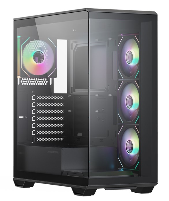 

Корпус ATX Xastra Q600 4ARGB-C10-UC Black без БП, боковая панель из закалённого стекла, USB 3.0, Q600 4ARGB-C10-UC Black