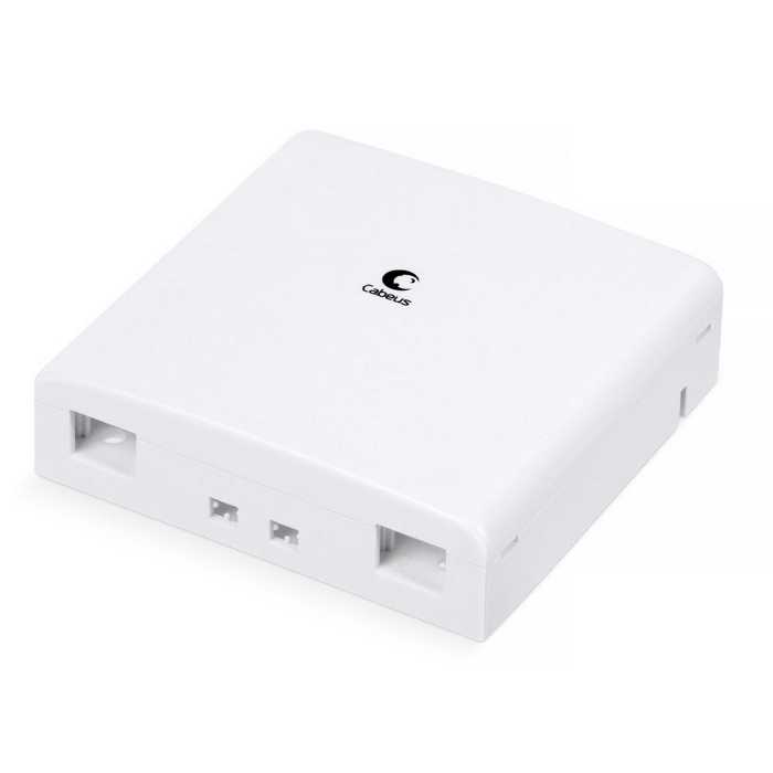 

Корпус Cabeus OB-2SC/LC внешней оптической настенной розетки на 2 SC/LC (без пигтейлов и проходных адаптеров), OB-2SC/LC