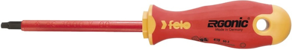 Изображение товара Диэлектрическая отвертка Felo с рукояткой ERGONIC для электромонтажа