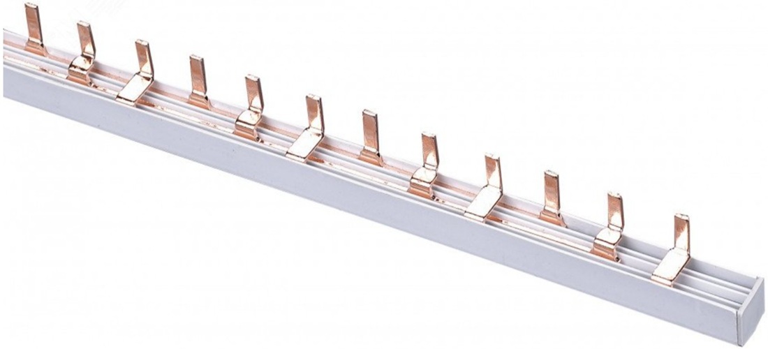 

Шина DEKraft 32034DEK соединительная типа PIN (штырь) 3P до 63А 1 м. 18х3 контактов ШС-101, 32034DEK