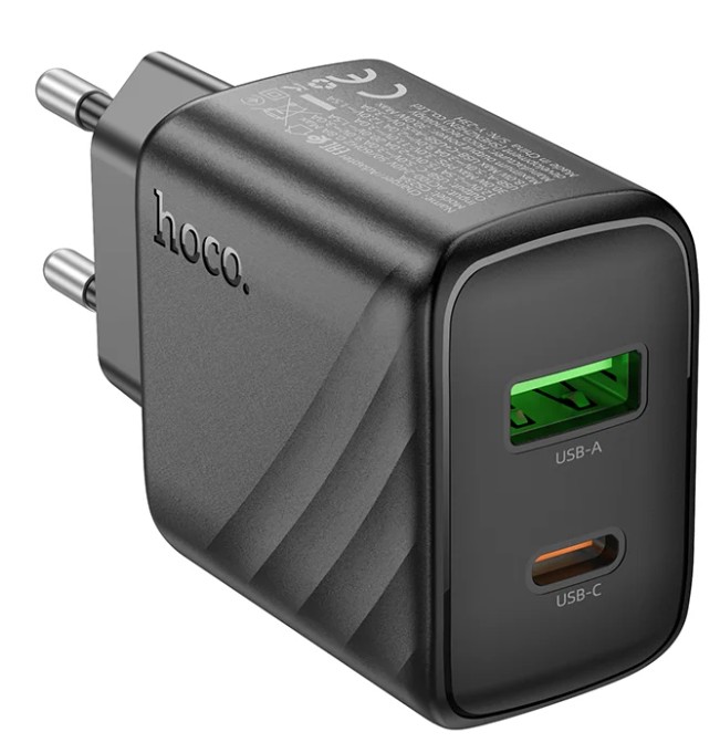 

Зарядное устройство сетевое Hoco CS23A 6942007609944 30Вт GaN, 3А, QC3.0/PD, 1хUSB, 1хType-C, черный, коробка, CS23A