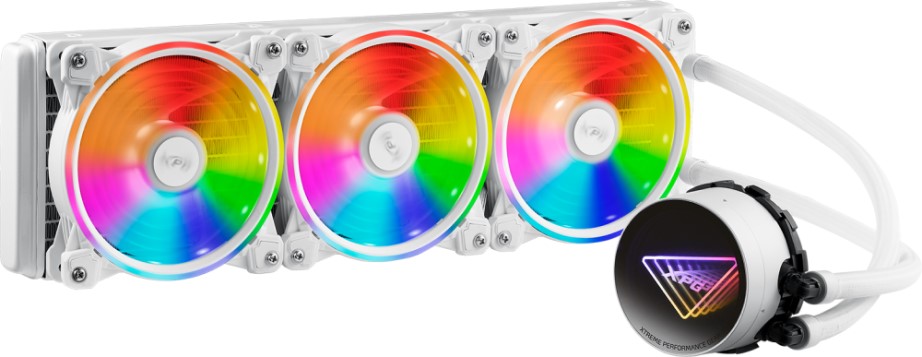 

Система охлаждения жидкостная ADATA XPG Levante X 360 white LGA 115x/1200, 1700/AM4, AM5 (3*120mm fan, 600-2200rpm, 61.5CFM, 18.17 дБ, PWM), XPG Levante X 360 white